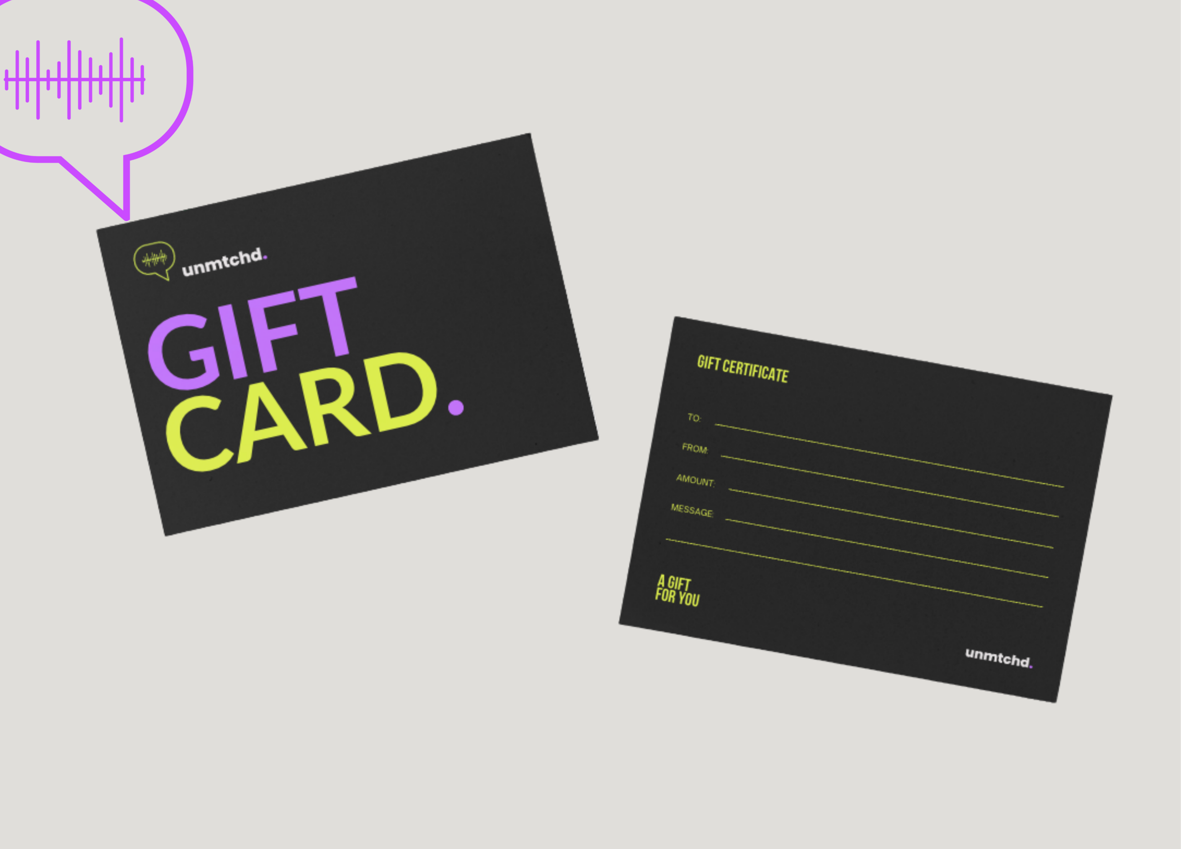 unmtchd. gift card